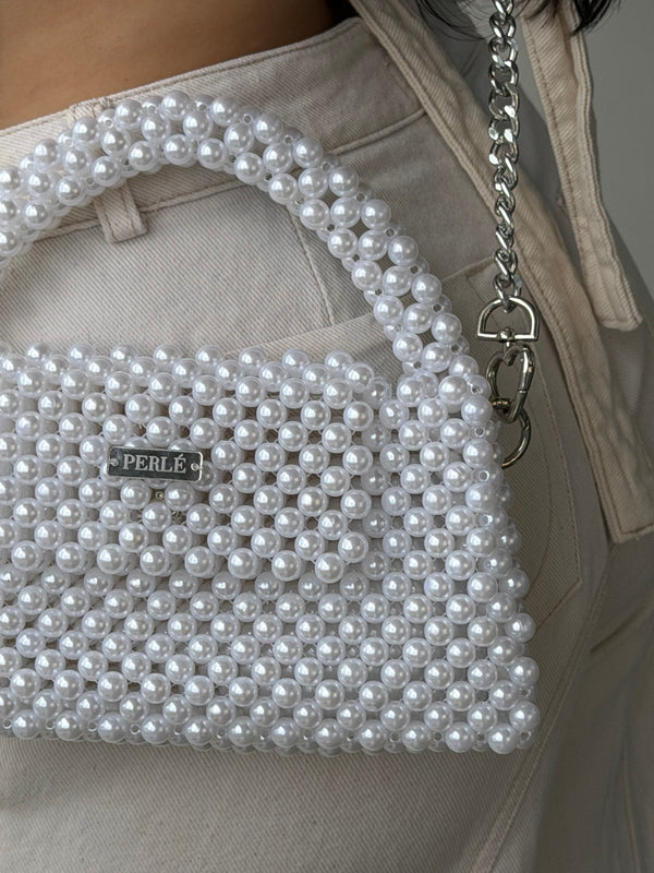 Bag Serenity - Bolso de perlas blanca