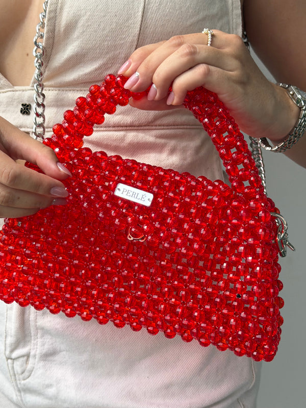 Bag Blush - Bolso de perlas rojo