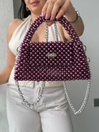 Bag Lia - Bolso de perlas Morado