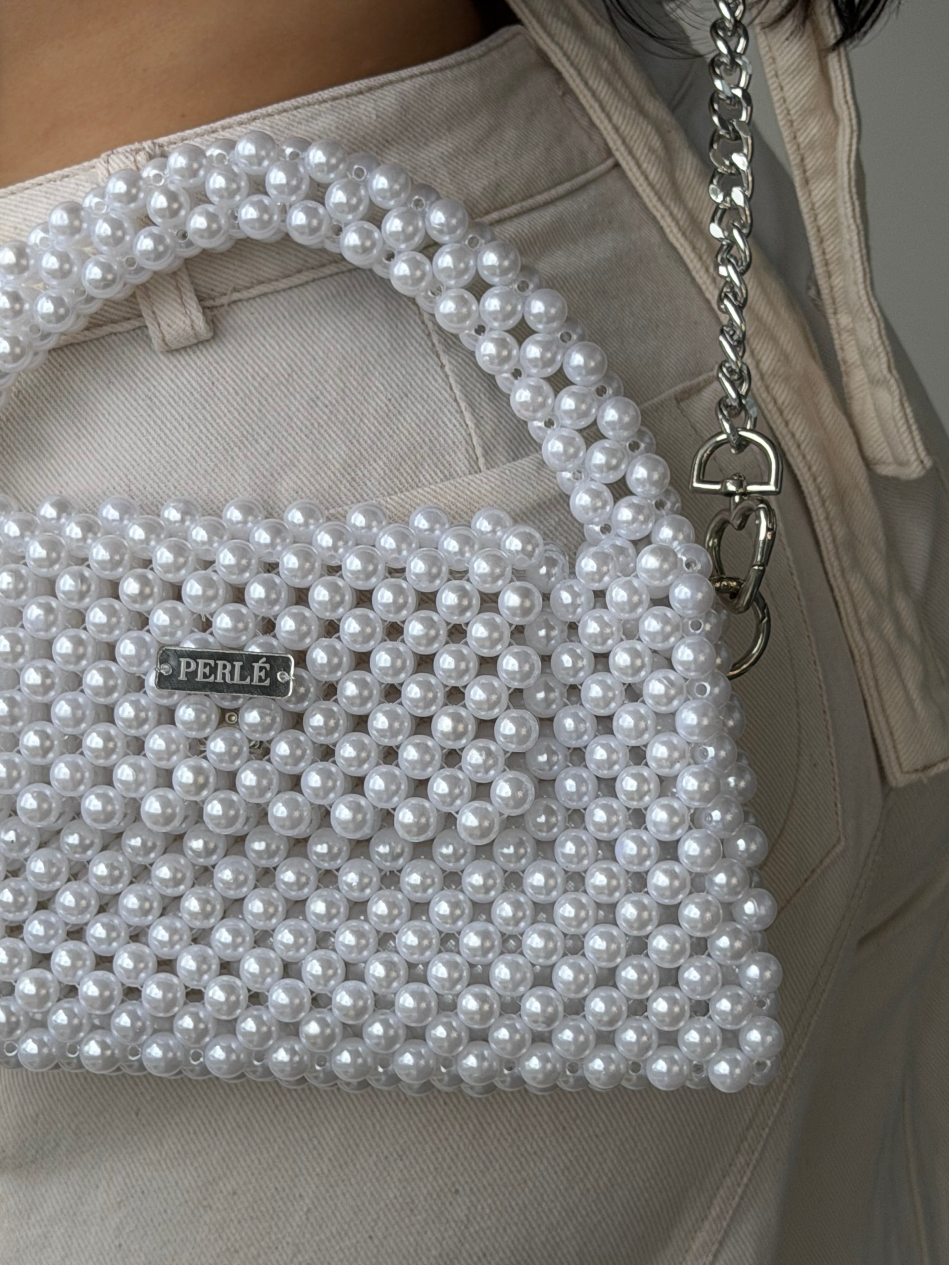 Bag Serenity - Bolso de perlas blanca