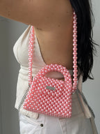 Mini Pink - Bolso de perlas rosado