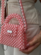 Mini Pink - Bolso de perlas rosado