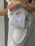 Mini Dali - Bolso de perlas blanco