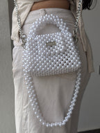 Mini Dali - Bolso de perlas blanco