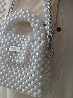 Mini Dali - Bolso de perlas blanco