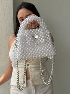 Mini Dali - Bolso de perlas blanco